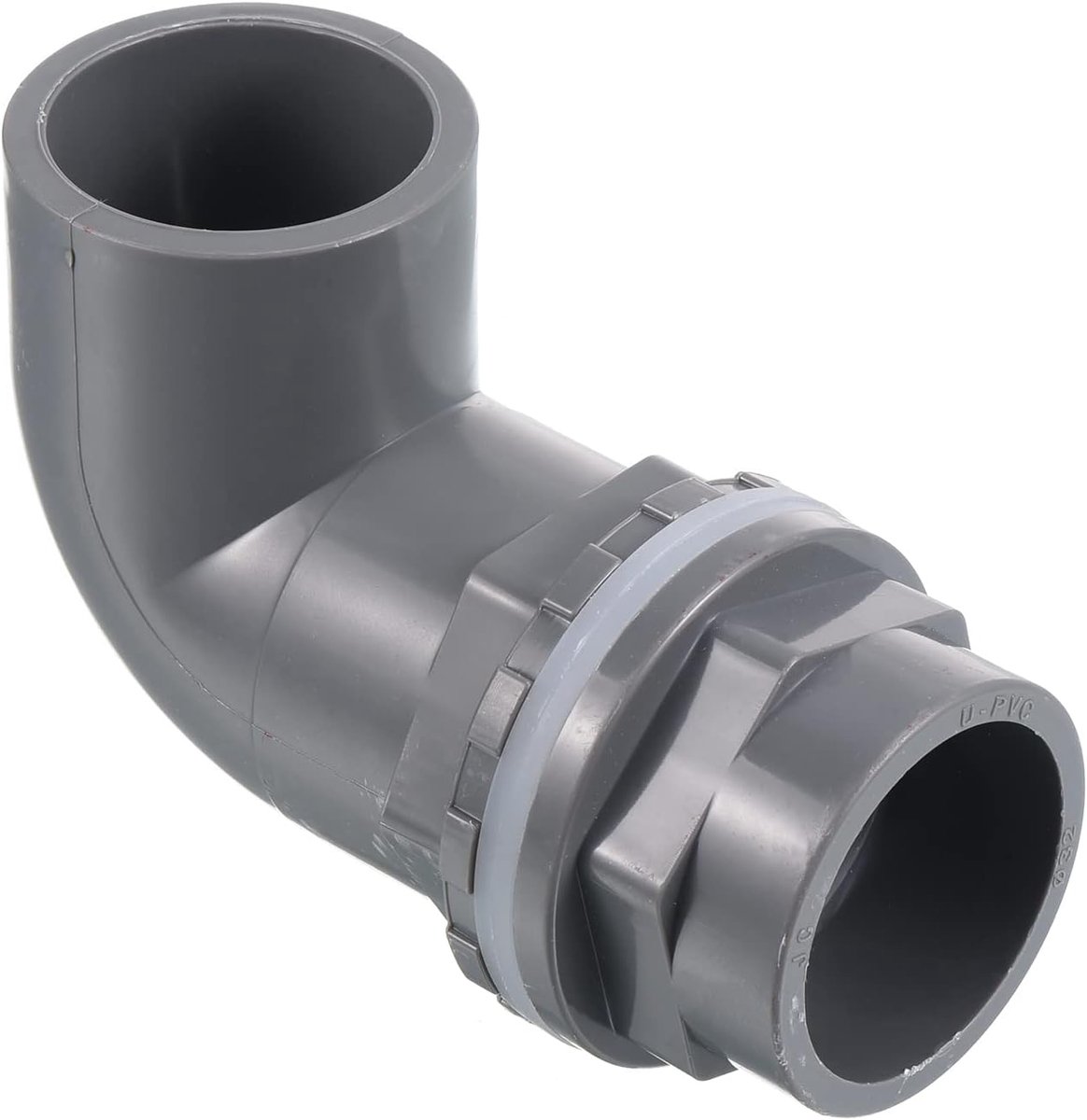 32mm/1.26" PVC elleboog watertank pijp connector, koppeling fitting adapter voor aquaria tanks, grijs