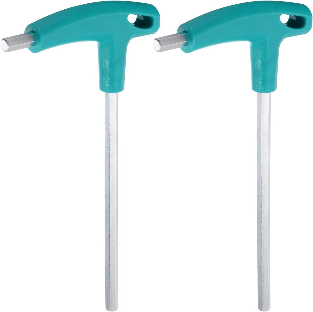 2 stuks T-greep, inbussleutel, 8 mm, metrisch, CR-V, T-sleutel, inbussleutel, moersleutel, reparatiegereedschap voor auto- en huishoudelijk onderhoud, blauw