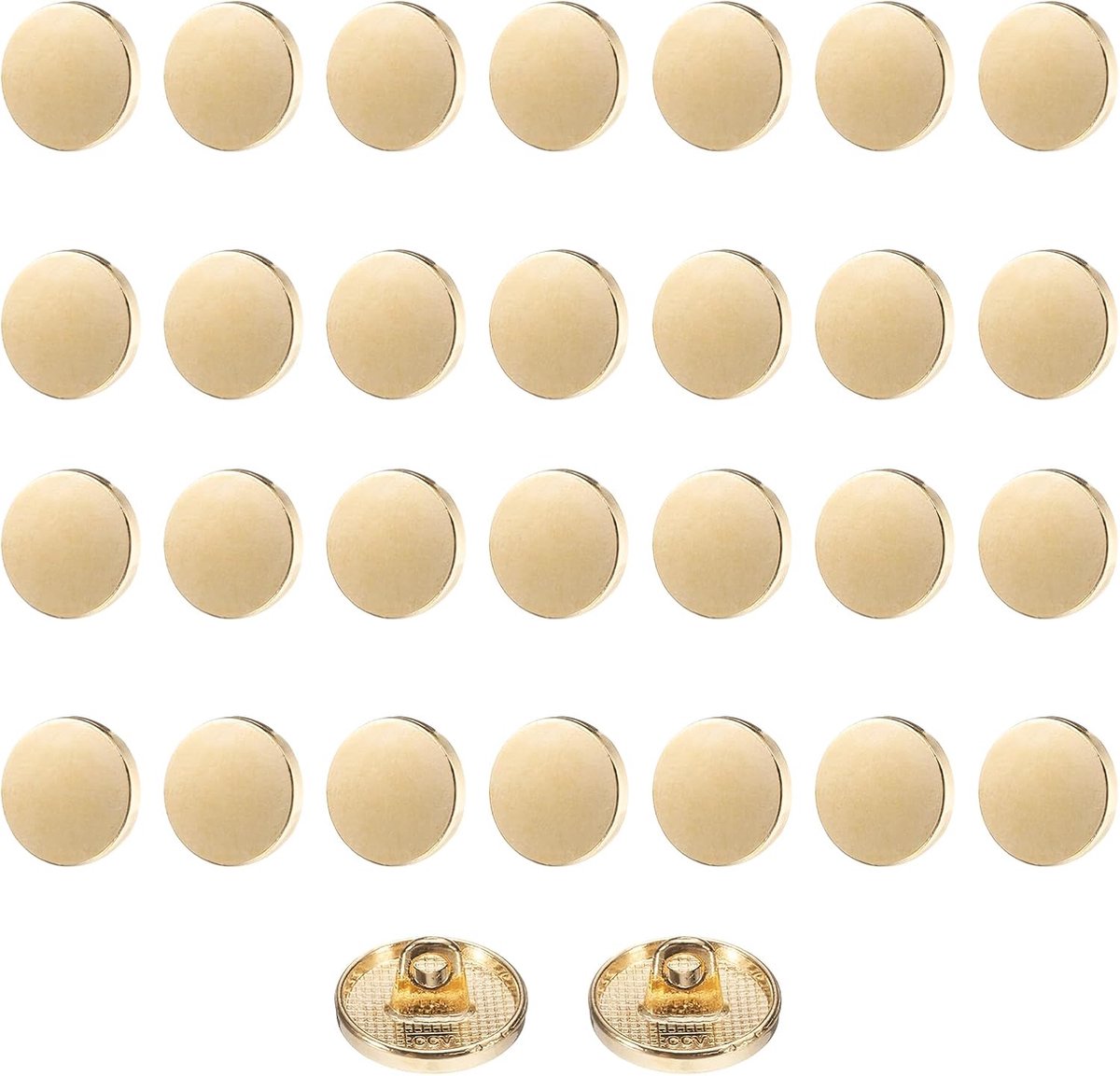 Knopen, 12 mm, metaal, platte buttons om aan te naaien, ronde knutselknopen voor kleding, broeken, mantels, jassen, blazer, overhemd, pakken, decoratie, handwerk zelf maken