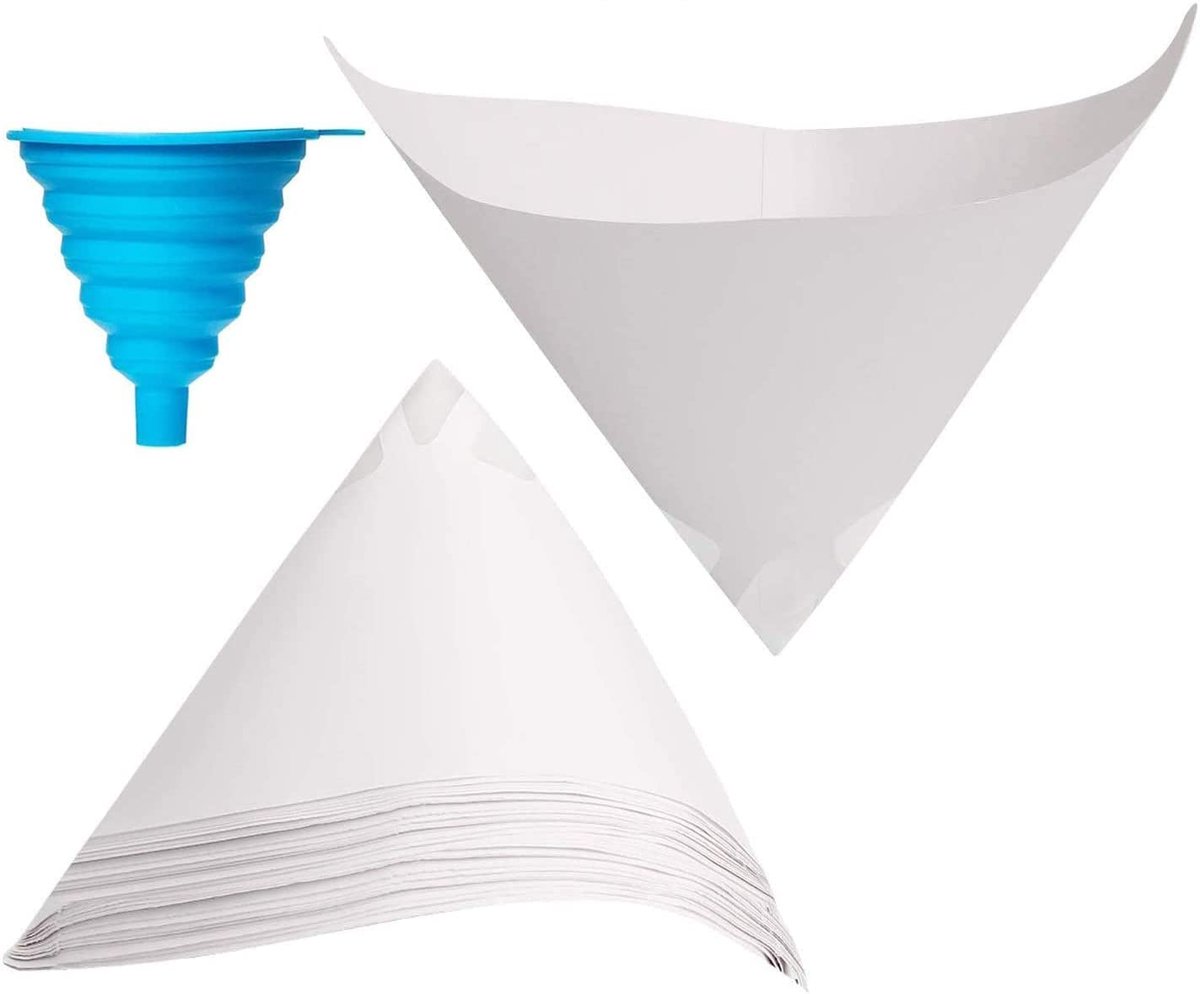 100 stuks conische verf papier zeefjes wegwerp verf filter kegel papier trechter met fijn gaas