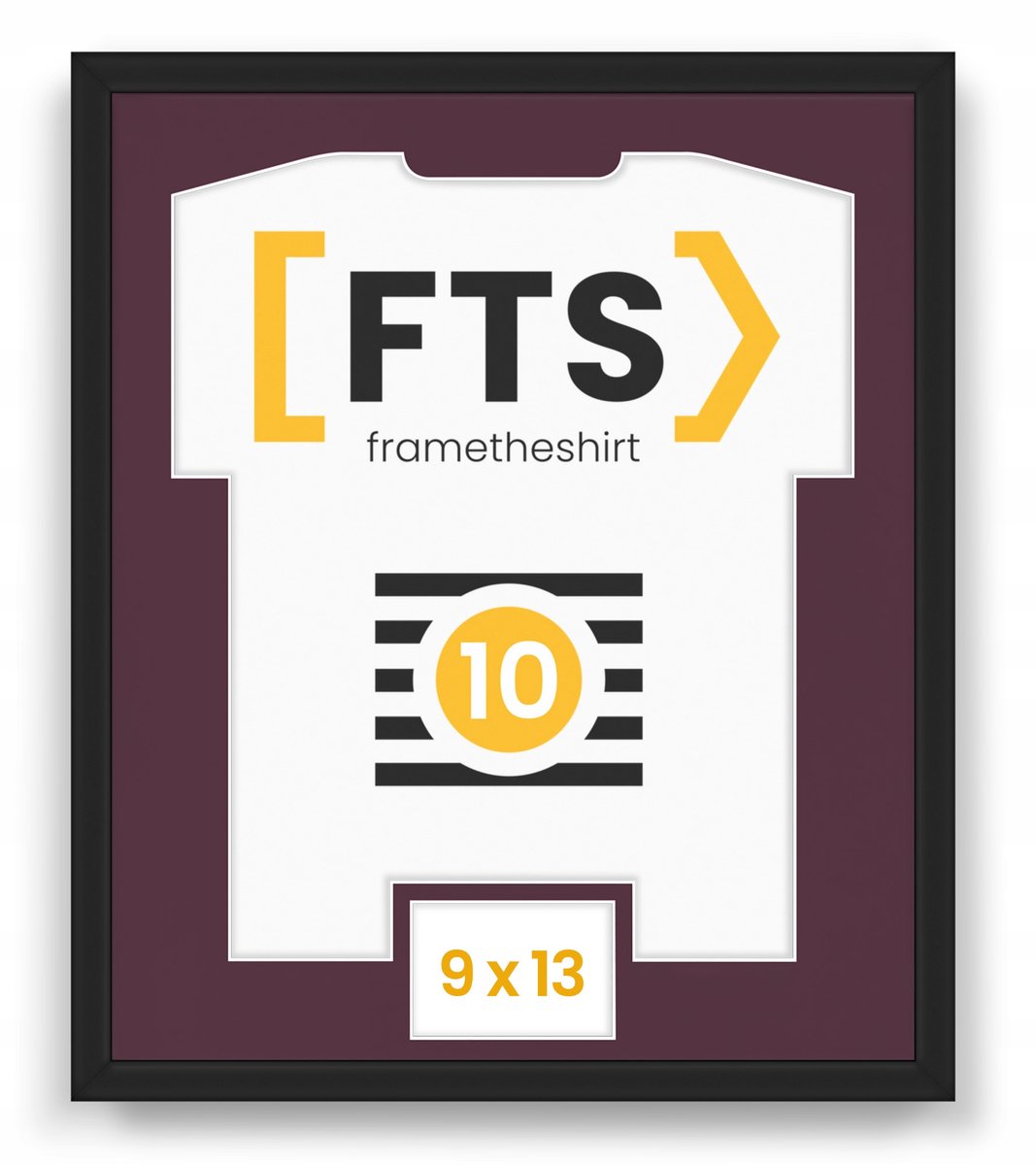 FTS Premium Fotolijst voor Sportshirt - Zwart, Paars Passe-partout