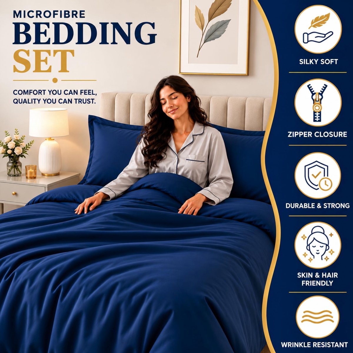 Dekbedovertrekset eenpersoons - microvezel - zacht en ademend - comfortabel slapen - ShopVlot