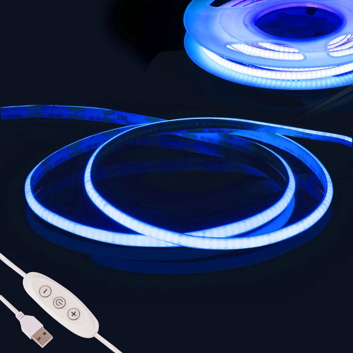 COB LED Strip Licht 2m - Blauw - Dimbaar - Ideaal voor sfeerverlichting - ShopVlot
