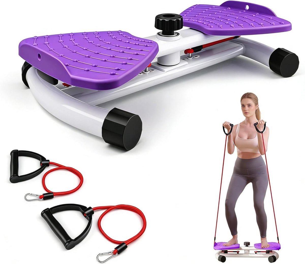 Twist Sculptor Machine, Twist Board met 2 weerstanden, staande oefentafel voor buikspieren, draagvermogen 130 kg, draaischijf fitness twist voor gewichtsverlies, modelleren van het