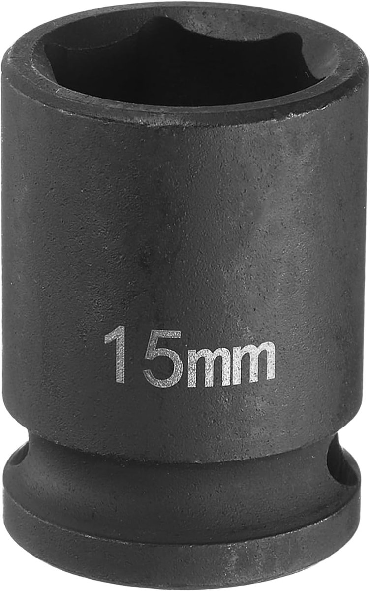 Deep Impact Socket 3/8" Square Drive by 15mm Metric 6 Point Socket 30mm (1,18") lange CR-MO staal industriële kwaliteit flip socket voor thuis auto hex moeren bouten reparatie, zwart