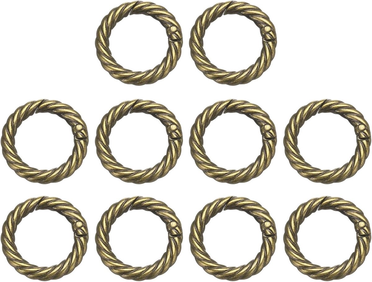 10 stuks lente O-ringen 3/4" ronde trigger metalen snap haak cirkel brons sleutelring clip sleutelhanger voor tassen handtassen portemonnees sleutelhanger
