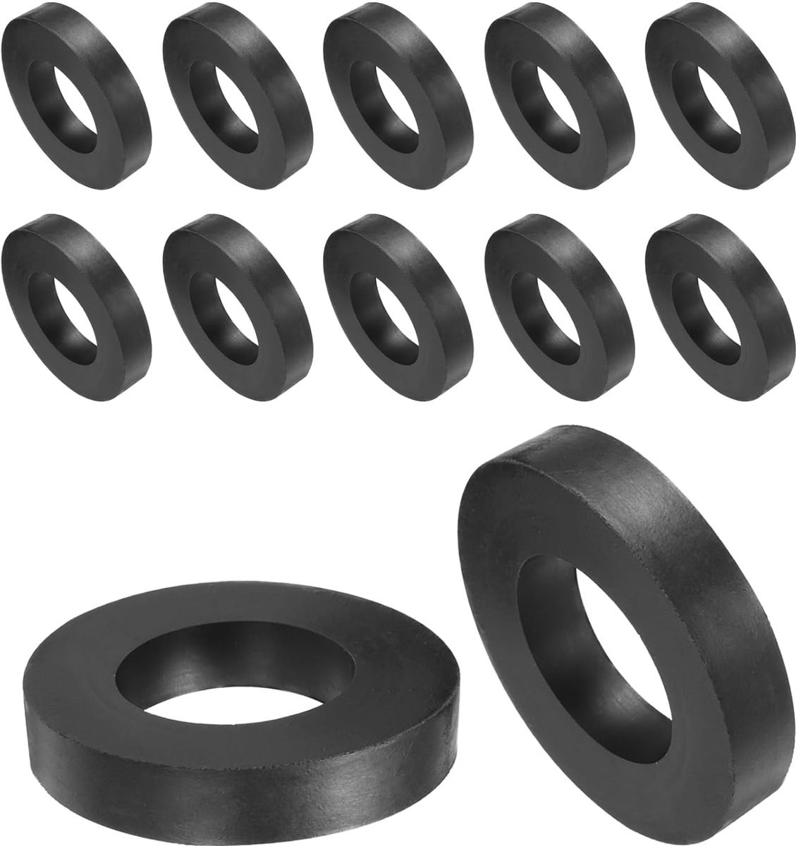 12 stuks afstandhouders van rubber, 50 mm buitendiameter, 26 mm binnendiameter, 10 mm hoog, rond, anti-vibratie, dikke rubberen ringen