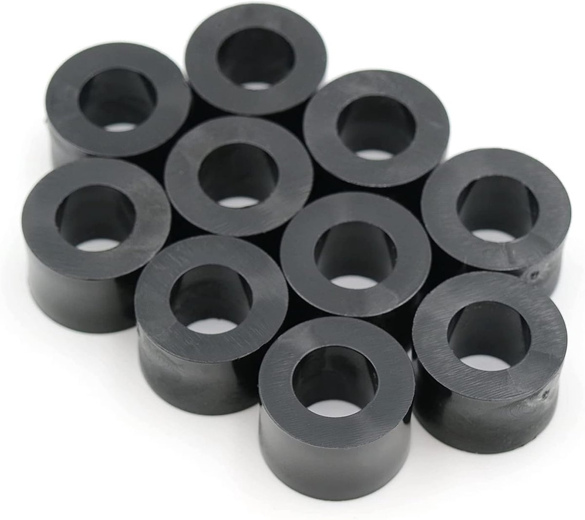 10 x afstandshulzen sluitringen L 6 mm x Ø 10/5 mm M5 rond HD-polyethyleen