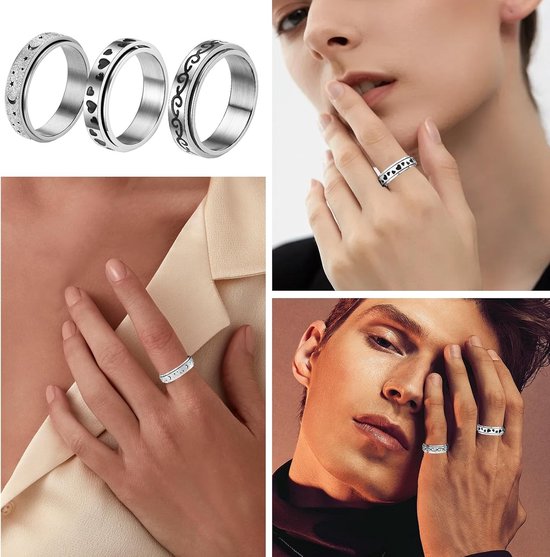 Ringenset heren spinner ringen voor vrouwen fidget band ringen voor vrouwen mannen — afbeelding 3