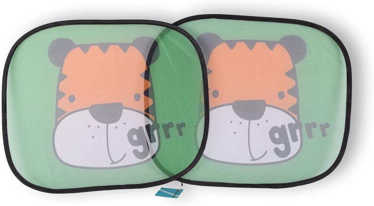 Zonnescherm met tijgerdesign - set van 2 - polyester - bescherming voor baby’s en huisdieren - SnelShoppen