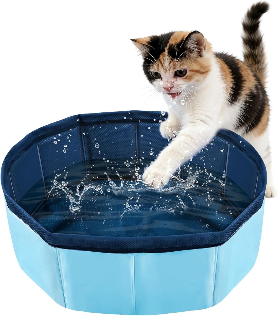 Opvouwbaar hondenzwembad, klein, mini-kinderbadje voor katten, 30 x 10 cm, mini-zwembad voor katten en honden, kinderbadje, opvouwbaar huisdierzwembad, puppyzwembad
