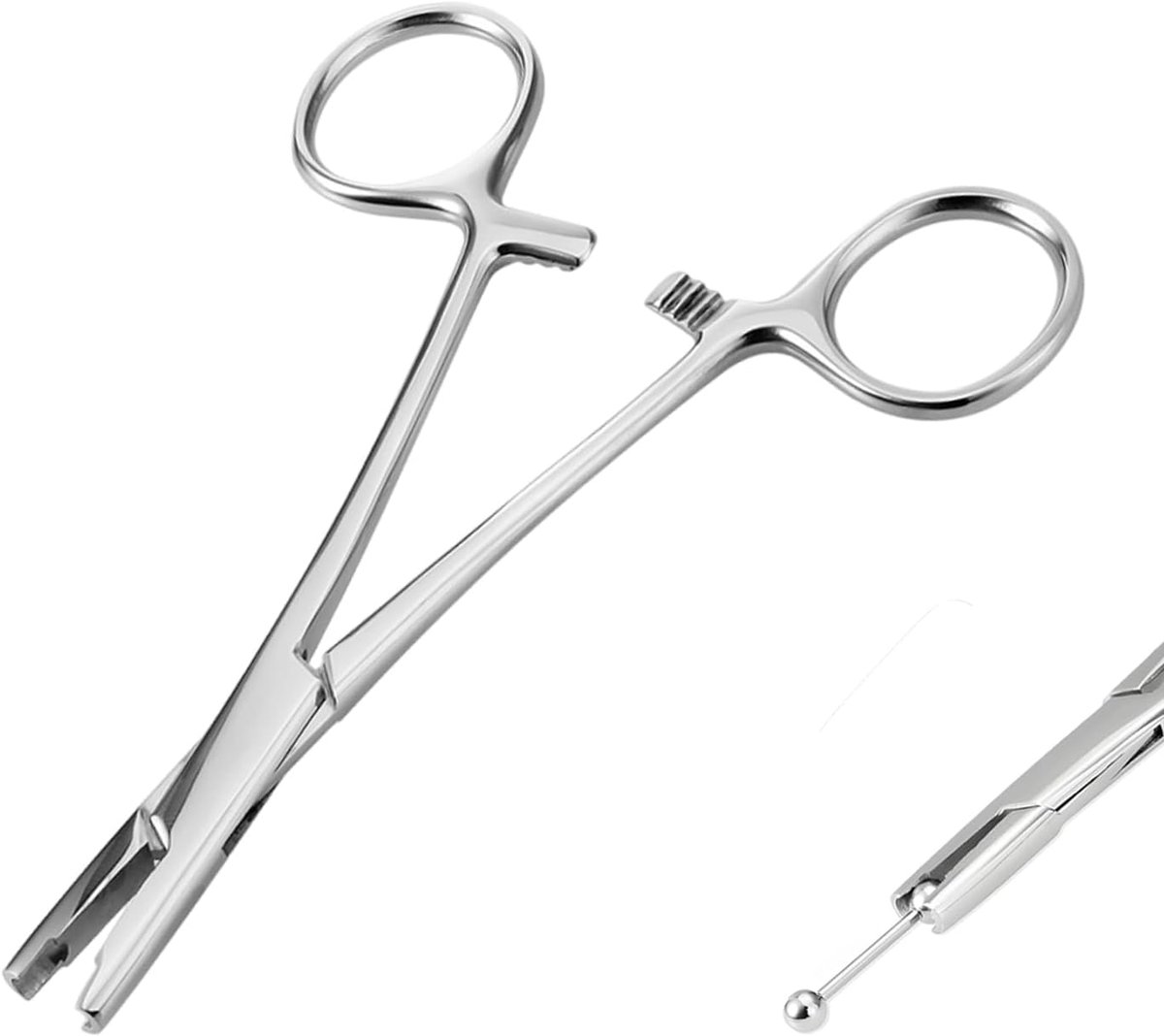 Kogelpiercing, klemtang voor kogeloorbellen, 3 mm voor het aanpassen van oor-, lippen-, navel-, neus- en wenkbrauwpiercings