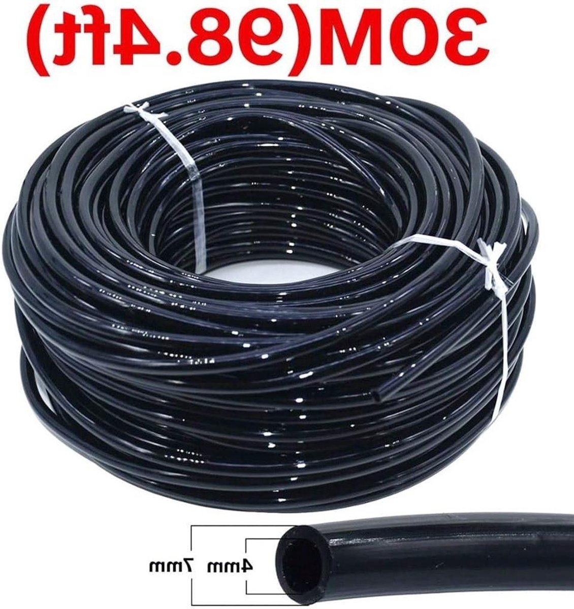 Druppelslang PVC - Tuinslang Irrigatie - Planten Bewateren - Automatisch oprollend - 30 meter - Groen