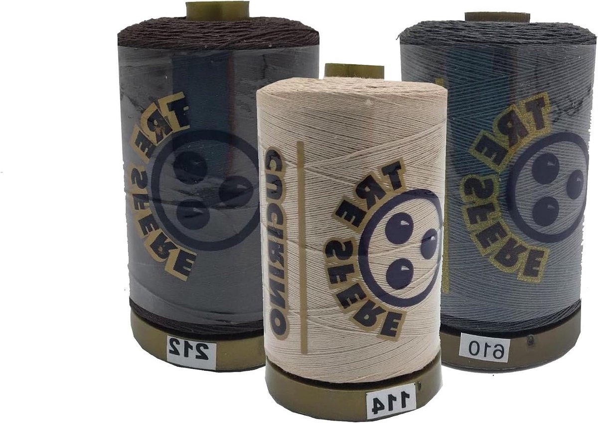 Machine naaigaren - Naaigaren katoen - Kleding repareren - 100% Egyptisch katoen - 1000 yards - Mix grijs bruin beige