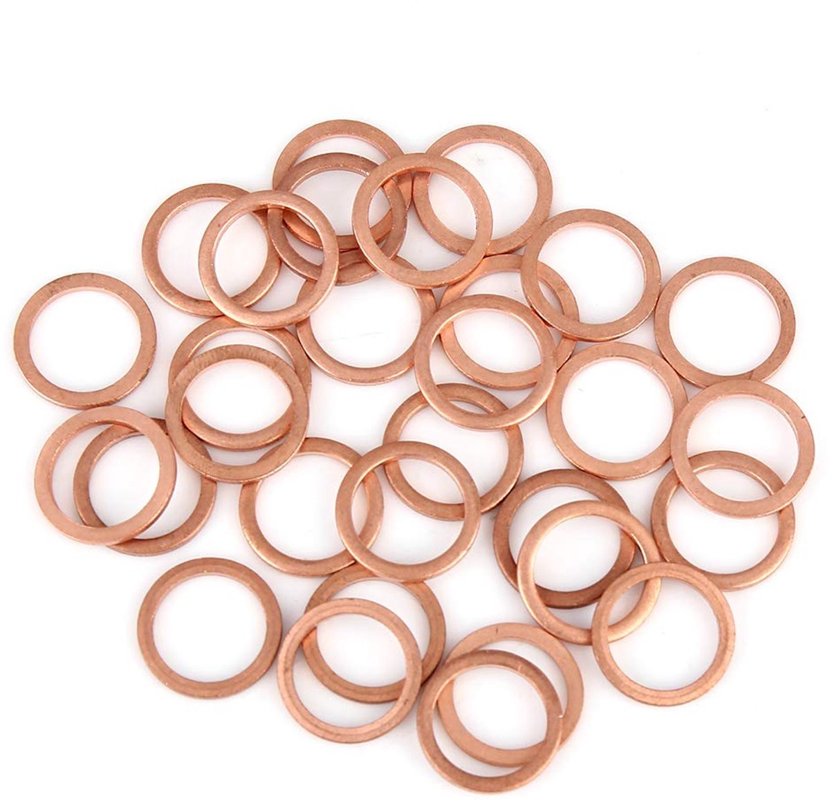 30 stuks koperen sluitringen, plat, afdichtring, externe oise voor auto, 12 x 16 x 1,5 mm