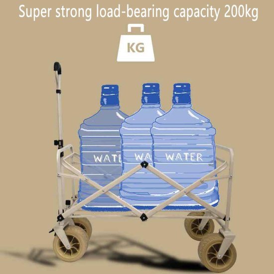 Opvouwbare Handkar - Boodschappentrolley Tuinwagen - Boodschappen Vervoeren - Grote Laadcapaciteit - 150 Liter 200 kg - Stijl 1 — afbeelding 4