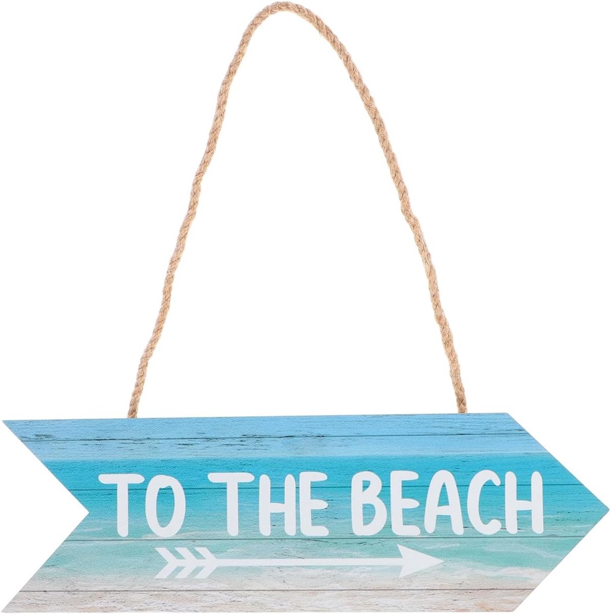 Decoratief strandbord om op te hangen bord met strandthema blauw nautisch deurbord voor badkamer toilet huis 25 × 8 × 0,5 cm