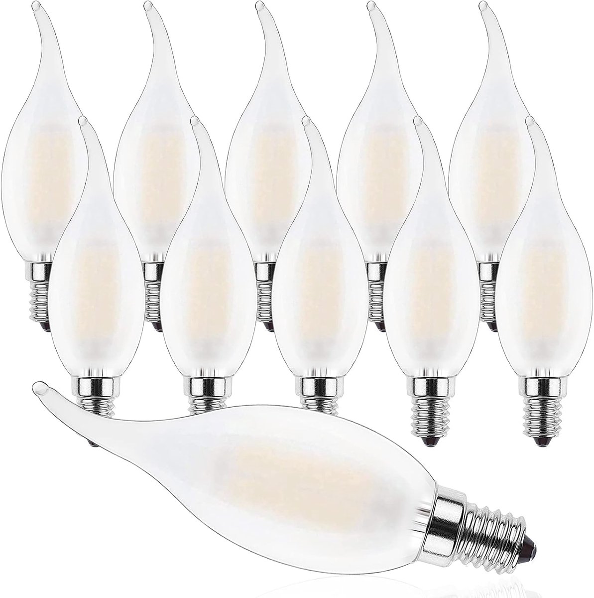 LED Dimbare Kaarslamp, 4W Kaars LED voor kroonluchter, C35 Gloeilamp,2700 K Warm Wit Kaarslampen, 4 W Ledlamp vervangt 40Watt, 400LM, 10 Stuks