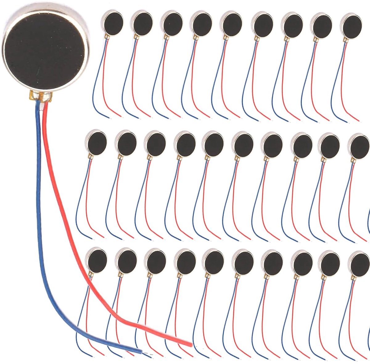 30 stuks 10 x 2,7 mm DC 3 V 80 mA mini-trilmotoren, 11000 rpm, 1027, platte munt, knop-type, Micro DC vibratiemotor voor mobiele telefoon en pager (30 stuks)