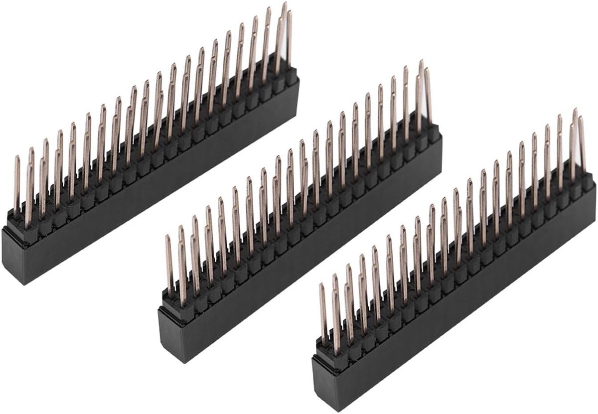3 Stuks 2x20 Pins 2.54mm Hoge Header, Pitch Extra Tall Female Dual Row Short Pin Headers voor