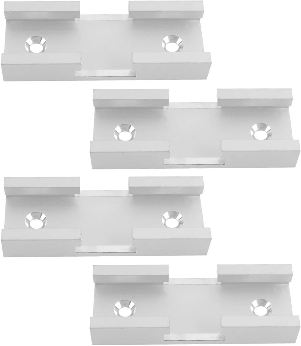 T-track Connectors T-track-connectors, 4 stuks, aluminium, kruising, onderdelen voor timmerman, houtbewerkingsprojecten, zilver, 30 x 80 mm