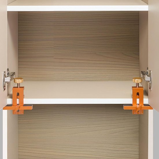 Heavy Duty Cabinet Deur Installatie Tool, Kast Deur Monting Jig met Snelle en Eenvoudige Installatie, Geschikt voor 7-40mm Dikte Hout Board — afbeelding 4