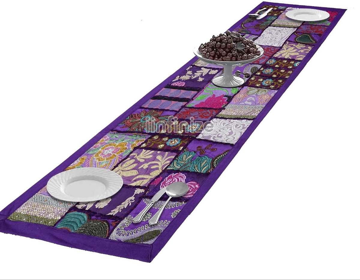 Tafelloper 40x60cm - Katoen - Geborduurd - Perfect voor thuisdecoratie - SnelShoppen