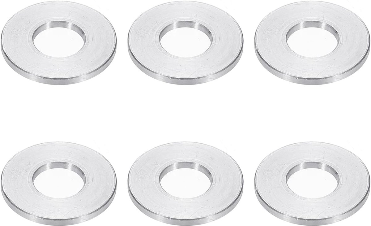 M10 Aluminium Spacers, 6 Stks Metalen Spacers Aluminium 10.5mm ID x 24mm OD x 3mm l voor 3/8 of M10 Schroefbouten