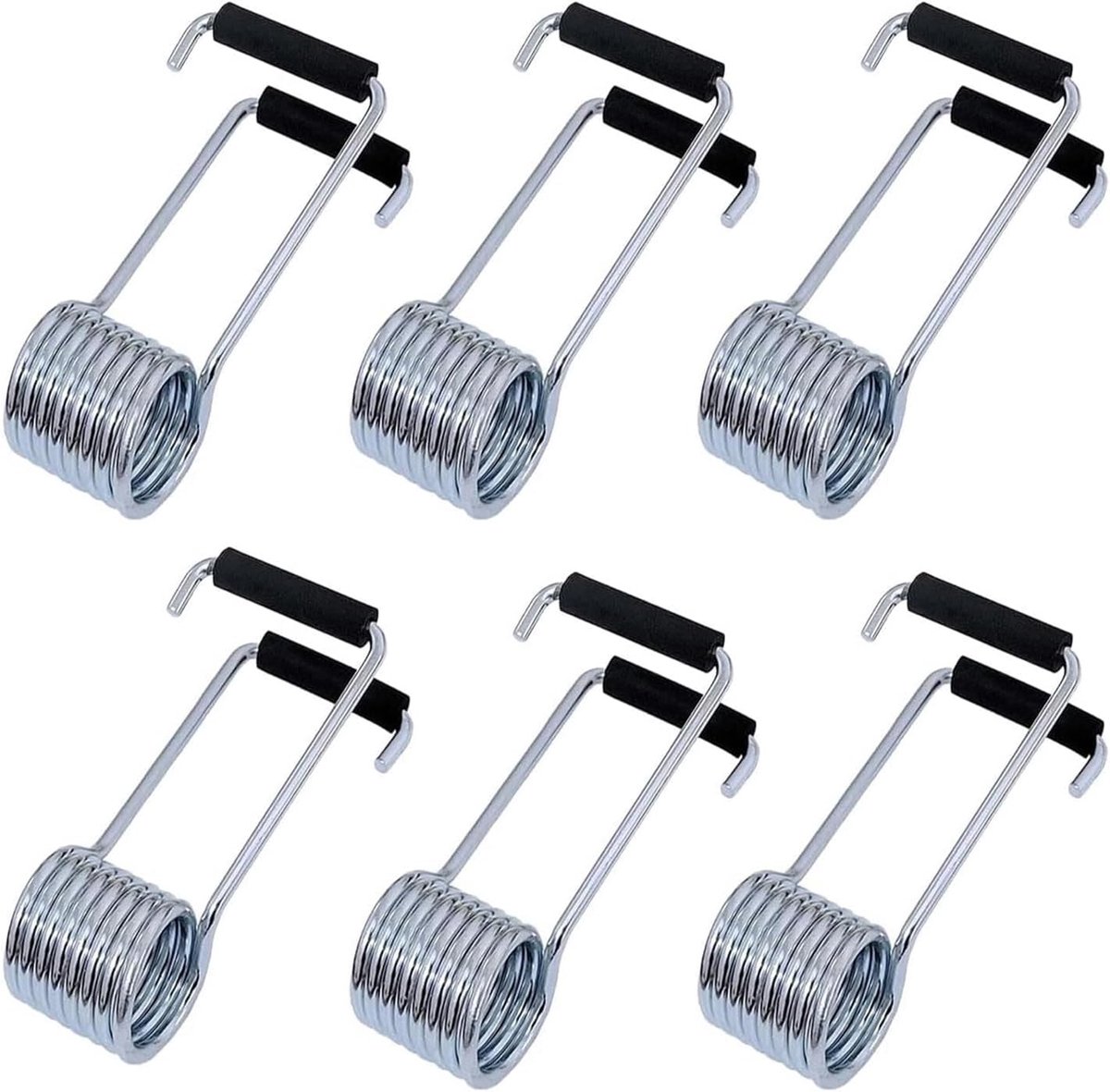 6 x vlinderveerscharnier, universele veerdeursluiter met rubberen bumper, past op de meeste deuren (demping, zelfsluitend)