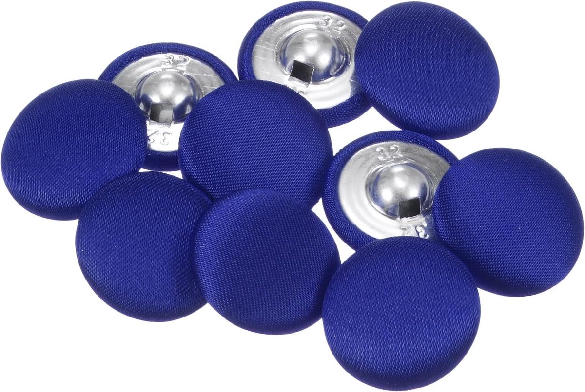 Knopen 20 mm stoffen bekleding 32 L voor pakken, jurken en blouses donkerblauw 10 stuks