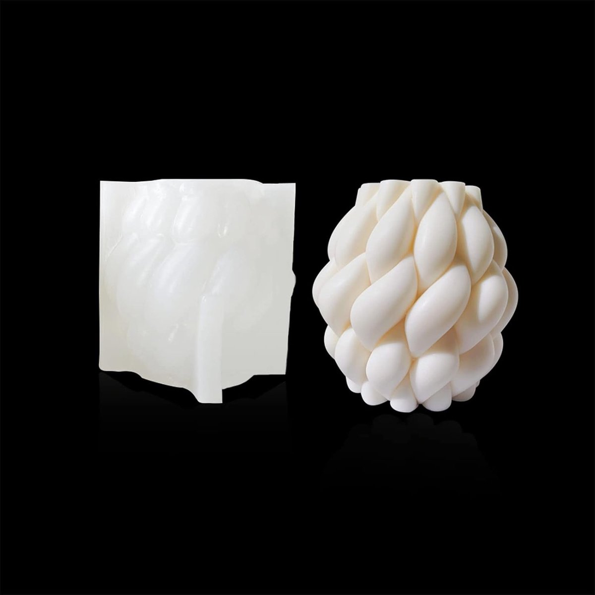 Siliconen vorm voor het gieten, 3D grote roterende regendruppelvorm, geometrische bal, siliconen vorm voor huisdecoraties, knutselornamenten, doe-het-zelf geurkaars (9,5 x 9,5 cm)