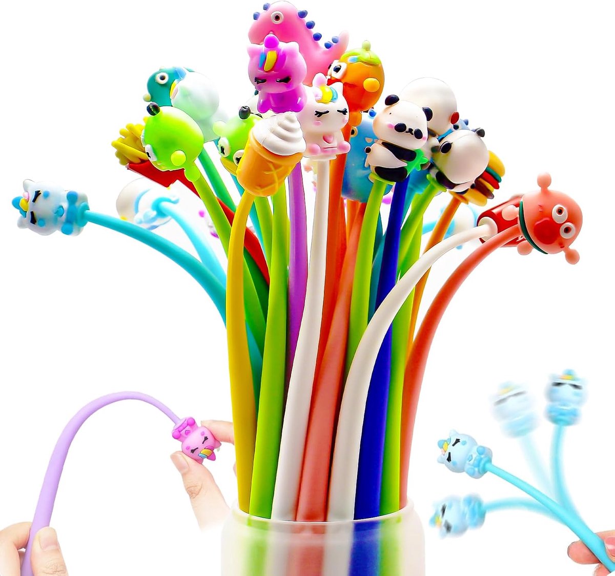 Gelpennen set, grappige gelpennen met dierenmotief, balset, gastgeschenken voor kinderverjaardag en give aways, cadeautje voor kinderverjaardag 5 6 7 8 9 10 jaar