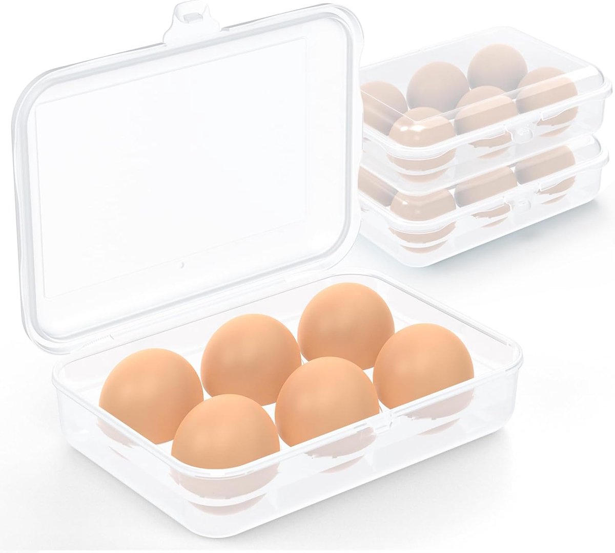 2 stuks eierhouder container, plastic eieropbergdoos, lekvrije schokbestendige bescherming, draagbare eierlade transportdispenser voor kamperen, picknick, reizen, keuken, koelkast, buiten