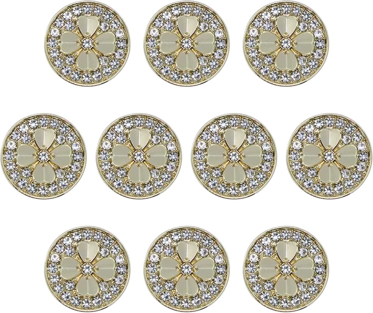 10 Elegante Dirndl Traditionele Knoppen Goud Voor Het Naaien Met Steentjes (L10G 23 mm)