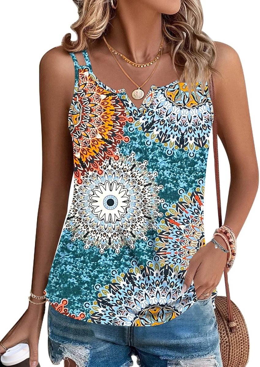 Dames vest tops ingekeepte hals