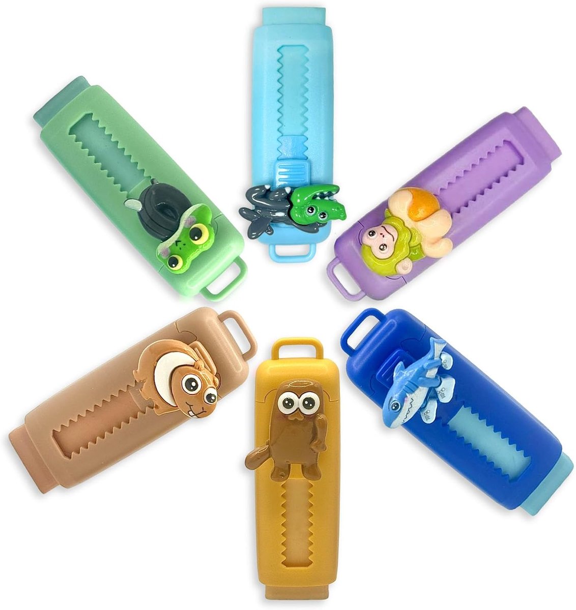 Schrijfwaren, 6 Stuks Intrekbare Gummen voor Kinderen, Schattige Gummetjes, Multifunctionele Benodigdheden voor Studenten, voor Schoolspullen, Kantoor, Schetsen, Klaslokaal