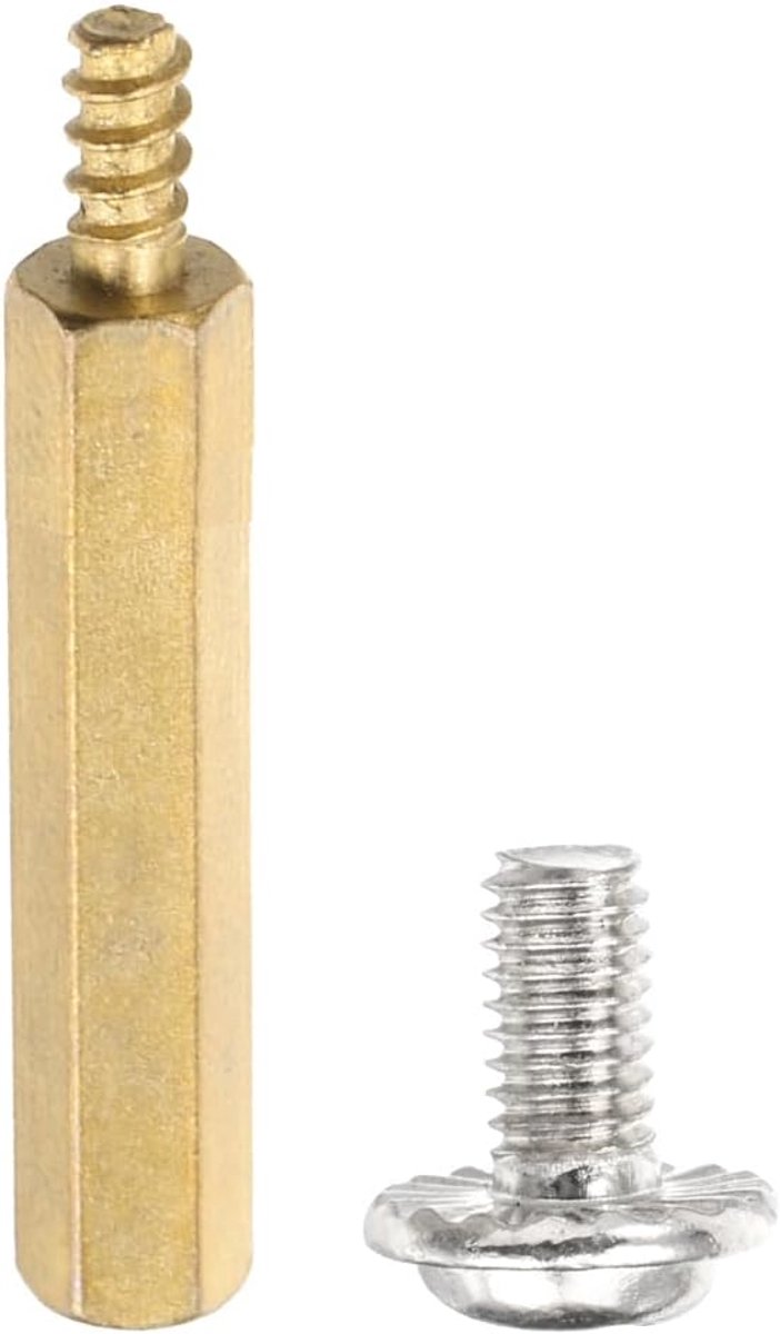 24 Set M3 Mannelijke naar Vrouwelijke Hex Afstandhouders Spacers Pijlers, M3 x 8mm + 6mm Messing Moederbord Standoffs Koper, met M3 x 6mm Schroef
