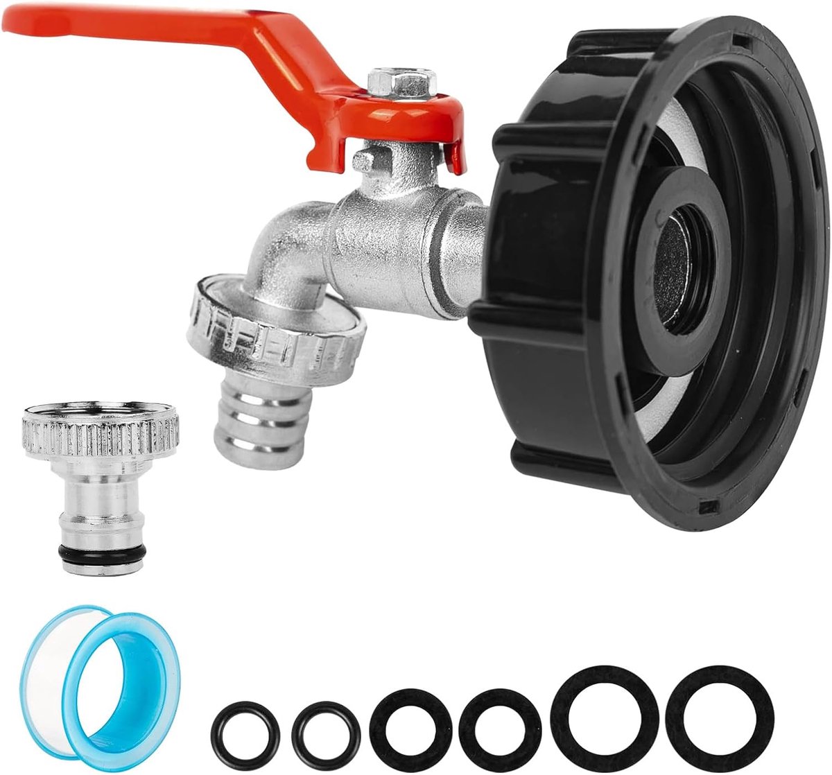 IBC tap - 1/2" messing legering - IBC tankadapter - ideaal voor tuinirrigatie - ShopVlot