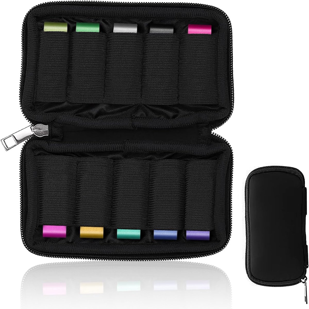 Opbergtas voor USB-sticks met 10 sleuven - Neopreen - Schokbestendig - Ideaal voor elektronische accessoires - ShopVlot