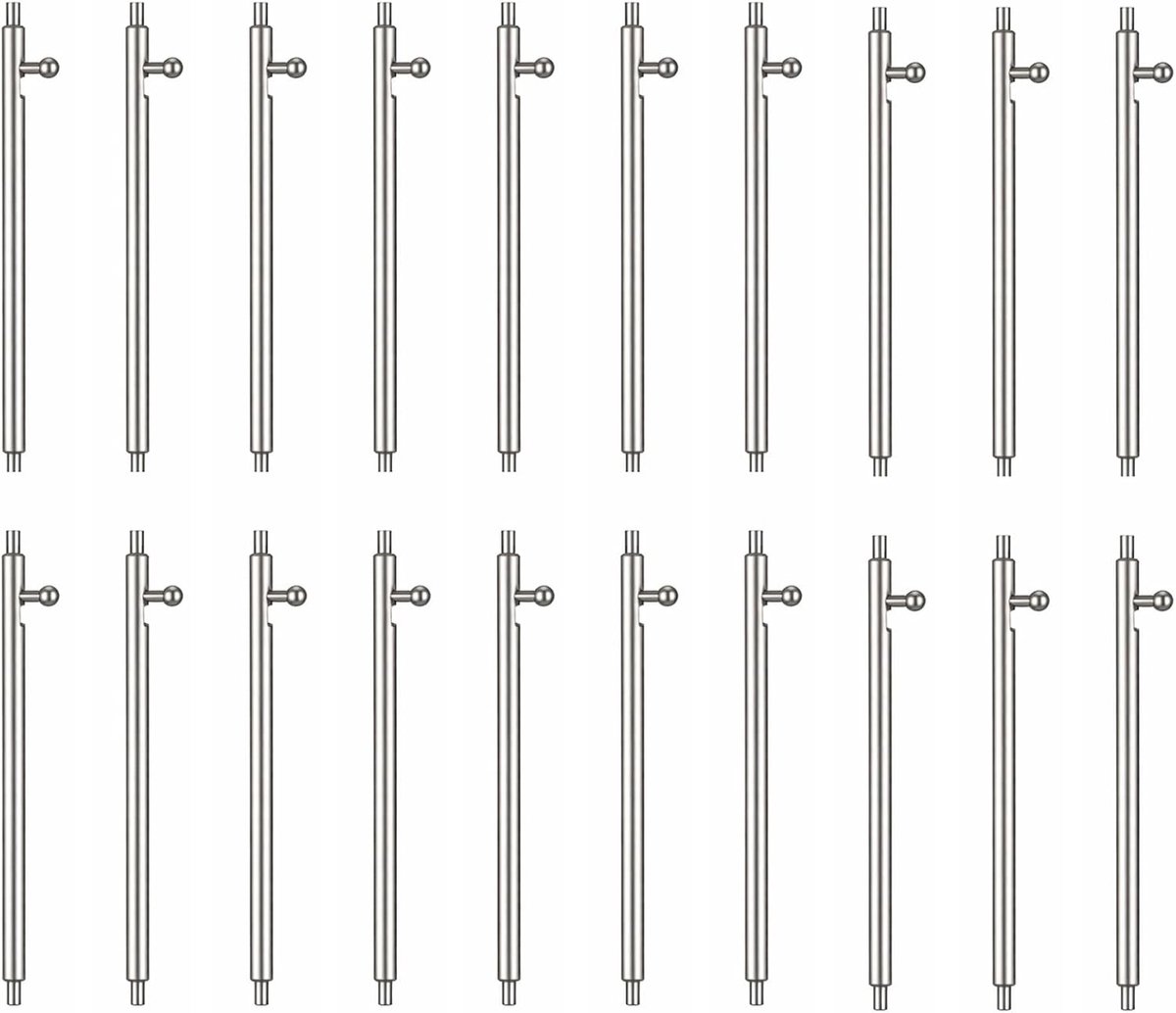 Snelwissel veerpennen 22 mm - roestvrij staal - 20 stuks - geschikt voor horloges en armbanden - ShopVlot
