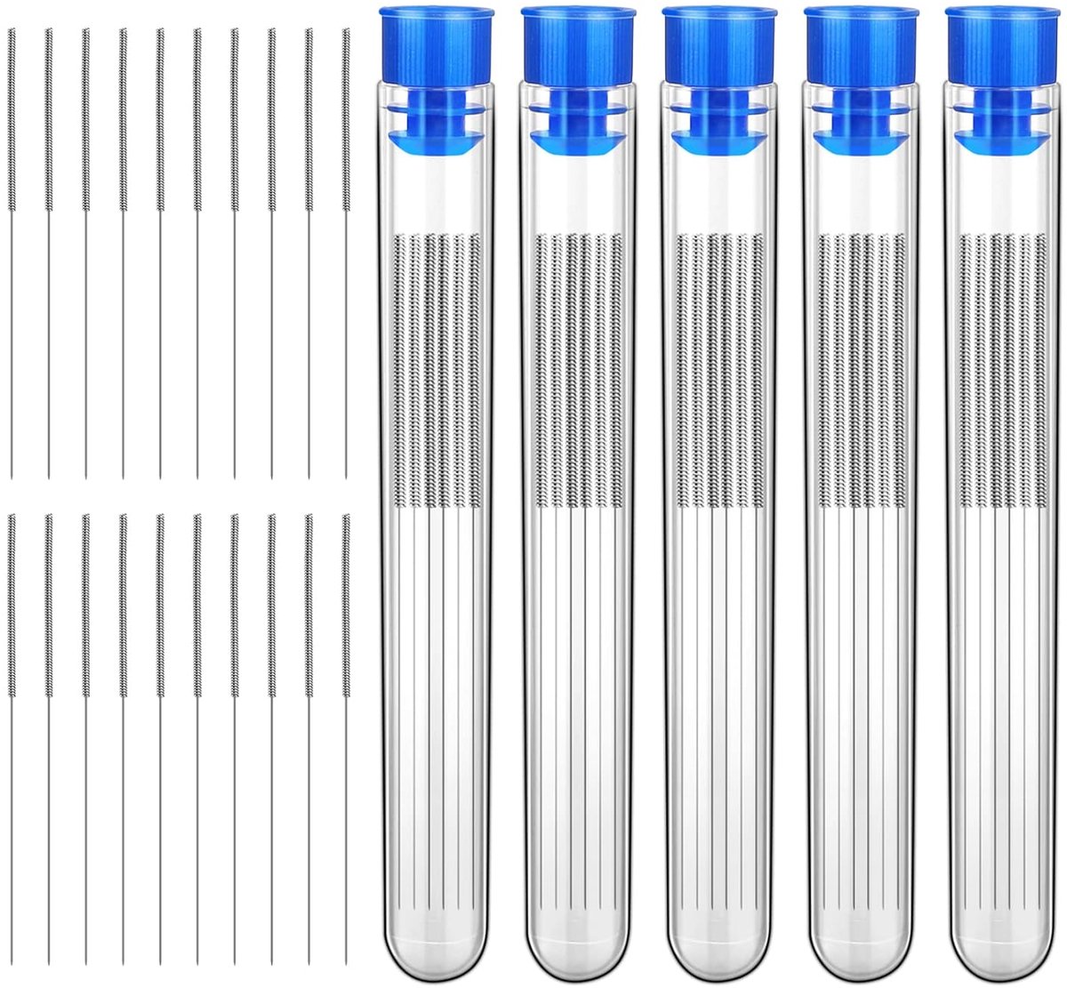 SnelShoppen - 50 Stuks Reinigingskit, 0.4mm Roestvrijstalen Naaldreinigers, 3D Printer Accessoires, Nozzle Cleaner, Onderhoudsset voor 3D Printers