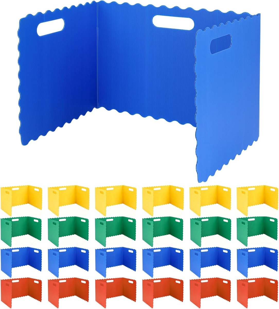 bureauscheidingswand 24 stuks - opvouwbaar - 4 kleuren - ideale inkijkbescherming voor school en kantoor - ShopVlot