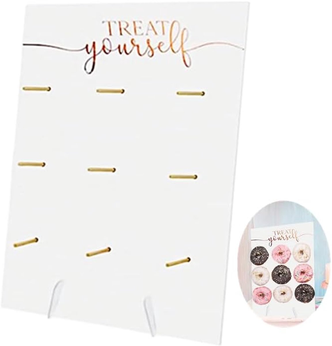 Donut Wall Display Stand voor 9 Donuts - Houten Uitvoering - Herbruikbaar - Perfect voor Feestjes - ShopVlot