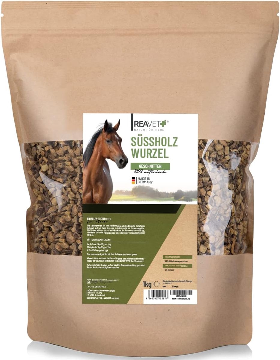 Zoethoutwortel voor paarden 1 kg - gesneden - natuurlijke kruiden - ondersteunt luchtwegen en spijsvertering - ShopVlot