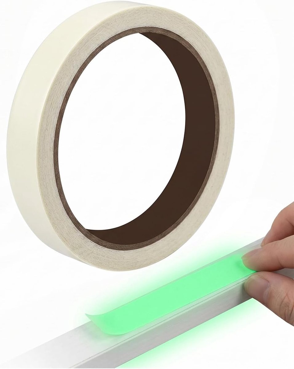 Nachtlichtgevende tape 1cmx10m - zelfklevend - waterdicht - veilig bij stroomuitval - ShopVlot