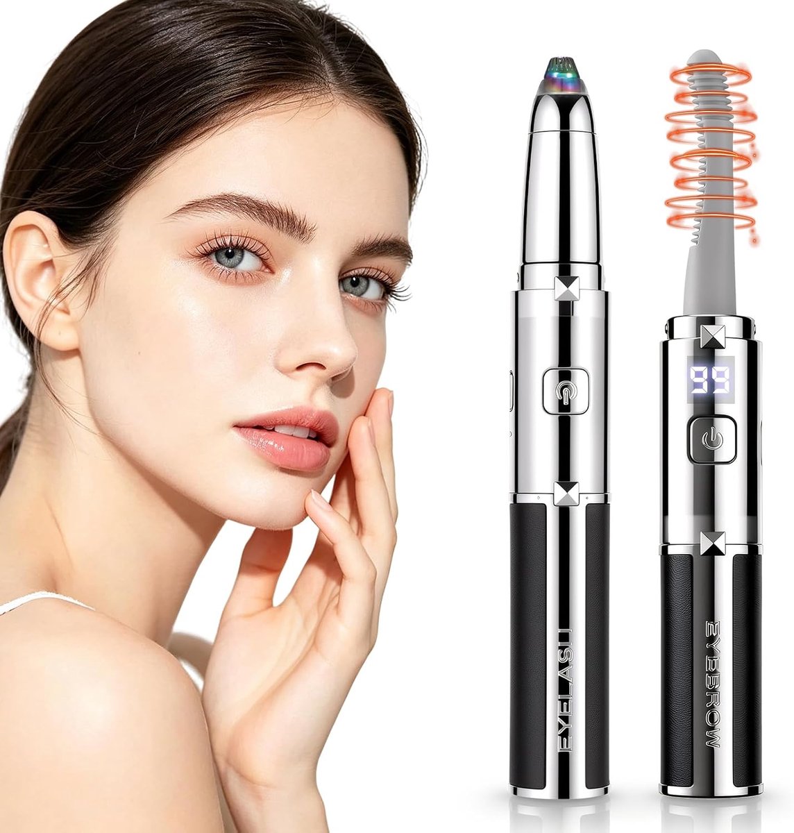 Wimperkruller met wenkbrauwtrimmer - 2-in-1 ontwerp - elektrisch en compact - voor perfecte wimpers en wenkbrauwen - ShopVlot