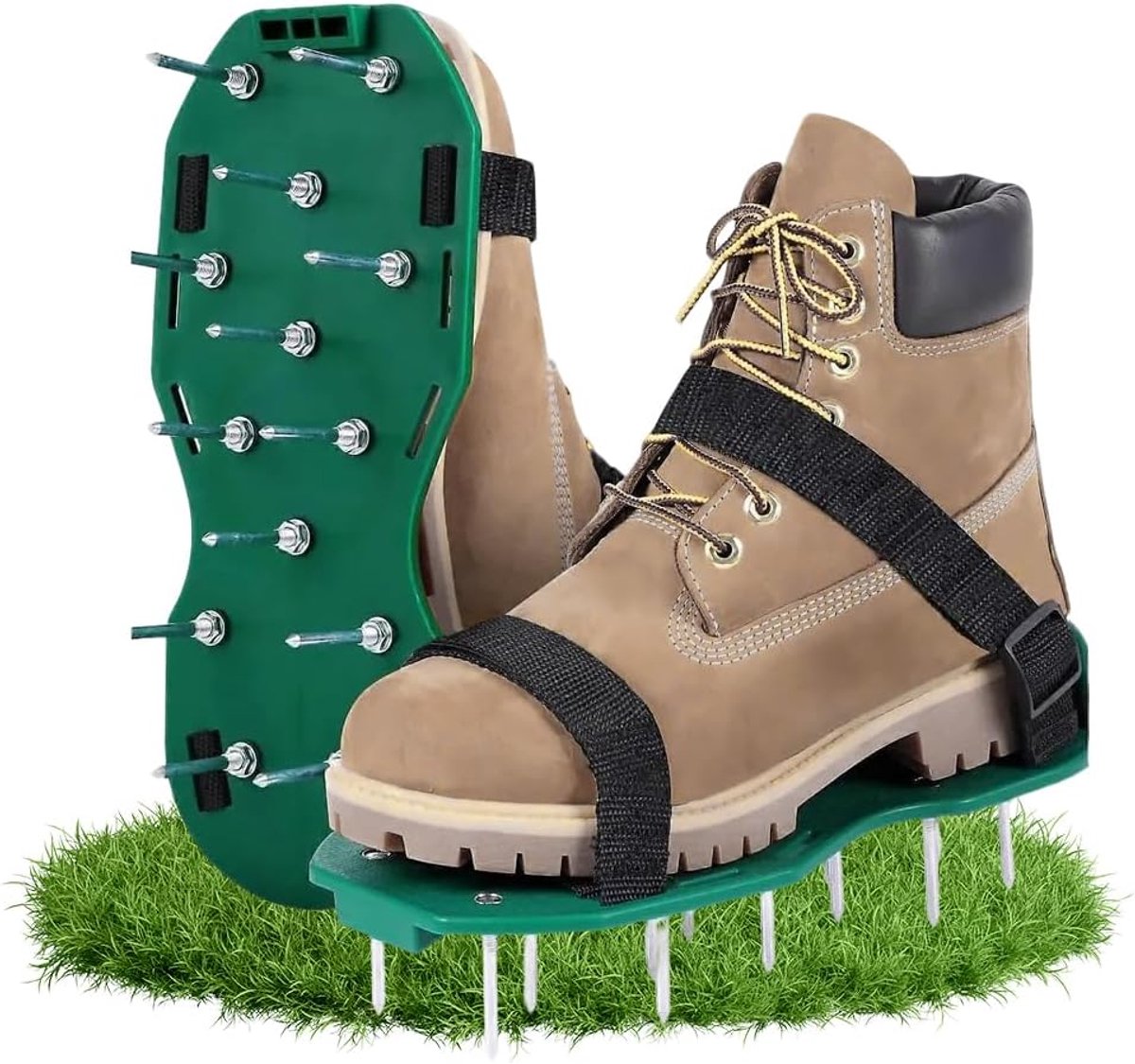 Beluchtingsschoenen met klittenbandsluiting - 42 mm pinnen - ideaal voor gazonventilatie - bevorder gezonde grasgroei - ShopVlot