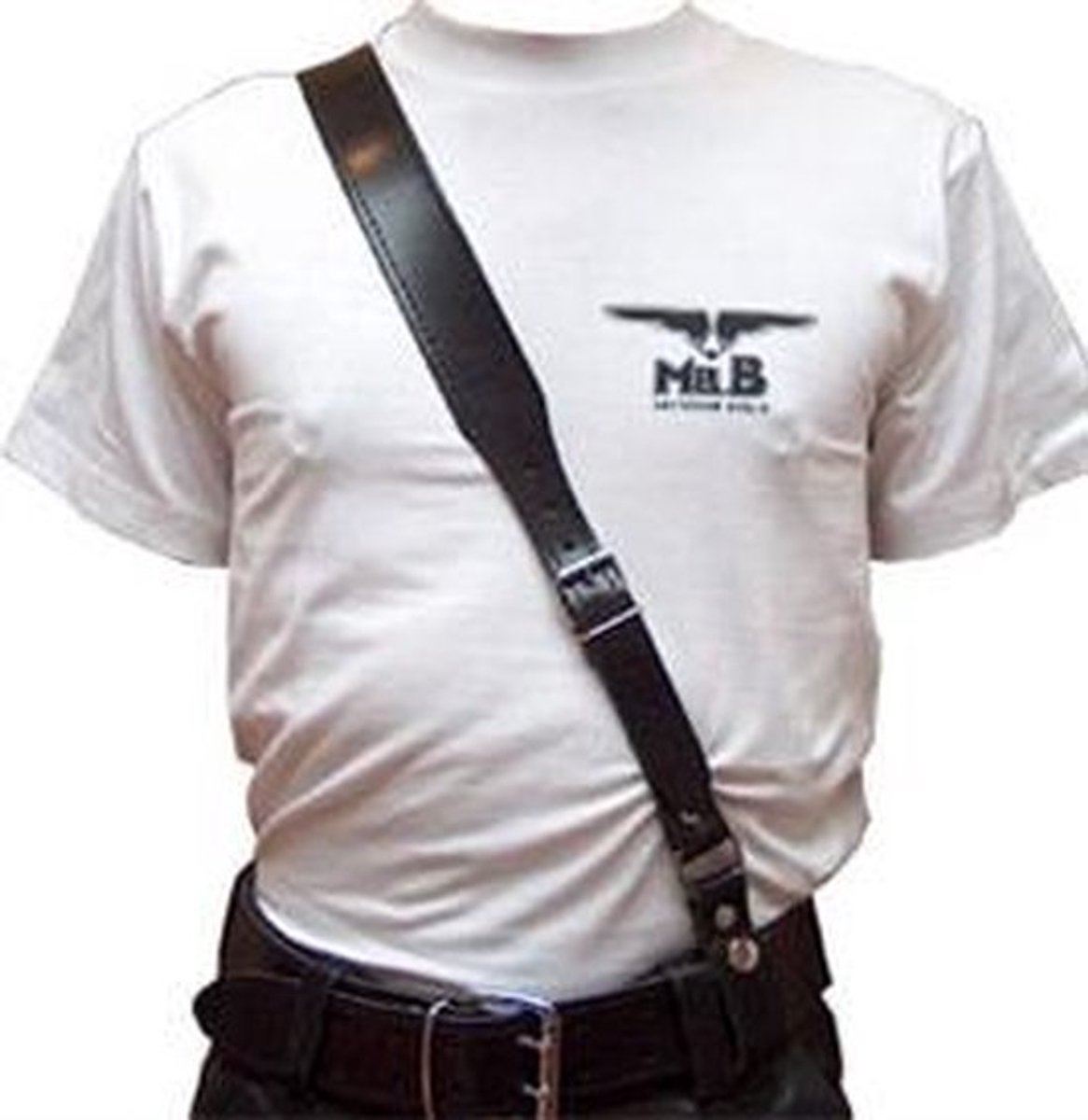Mister b leather sam browne belt stitched xl
