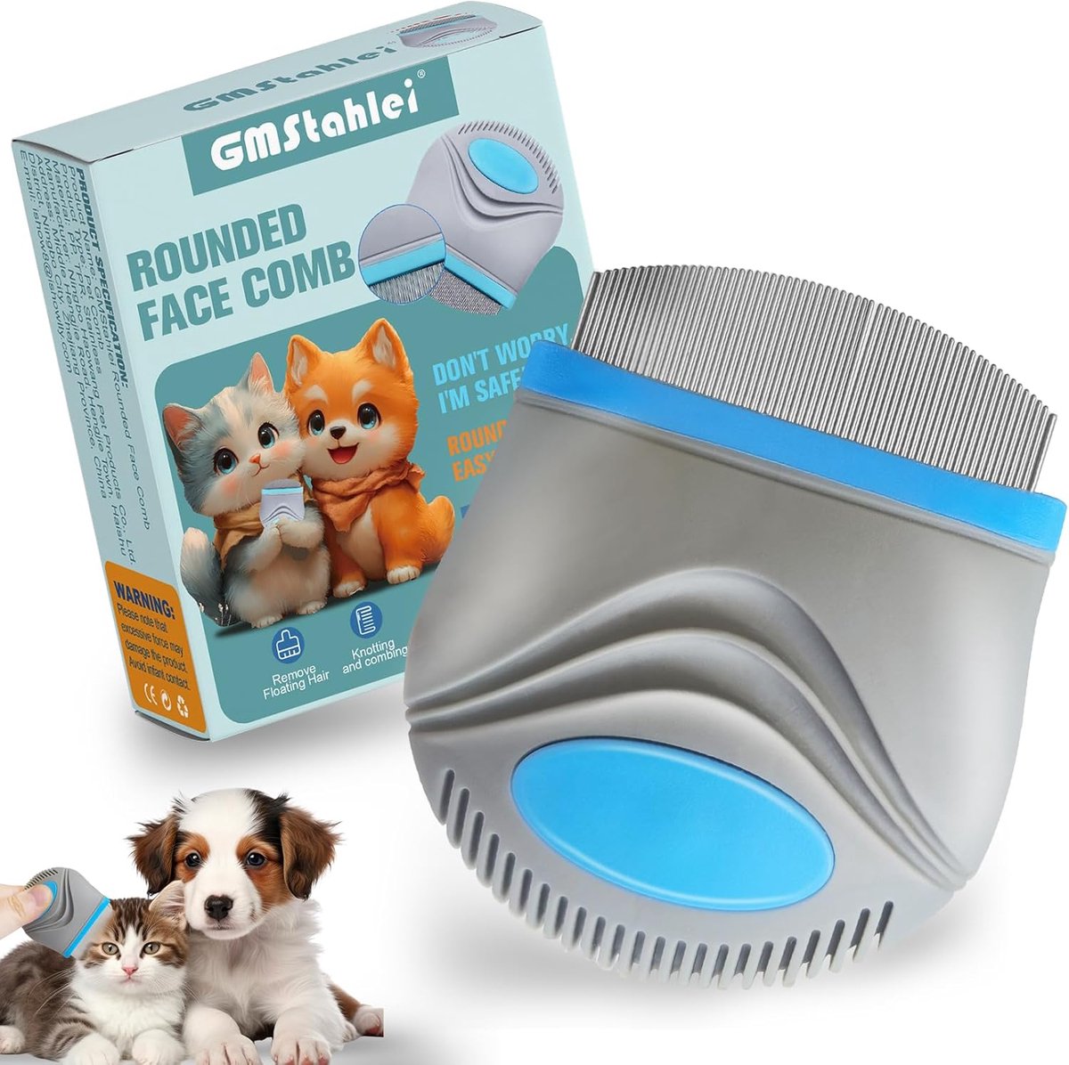 Traanvlekkenkam voor honden - zachte tandkam van roestvrij staal - veilig voor gevoelige huid - ShopVlot