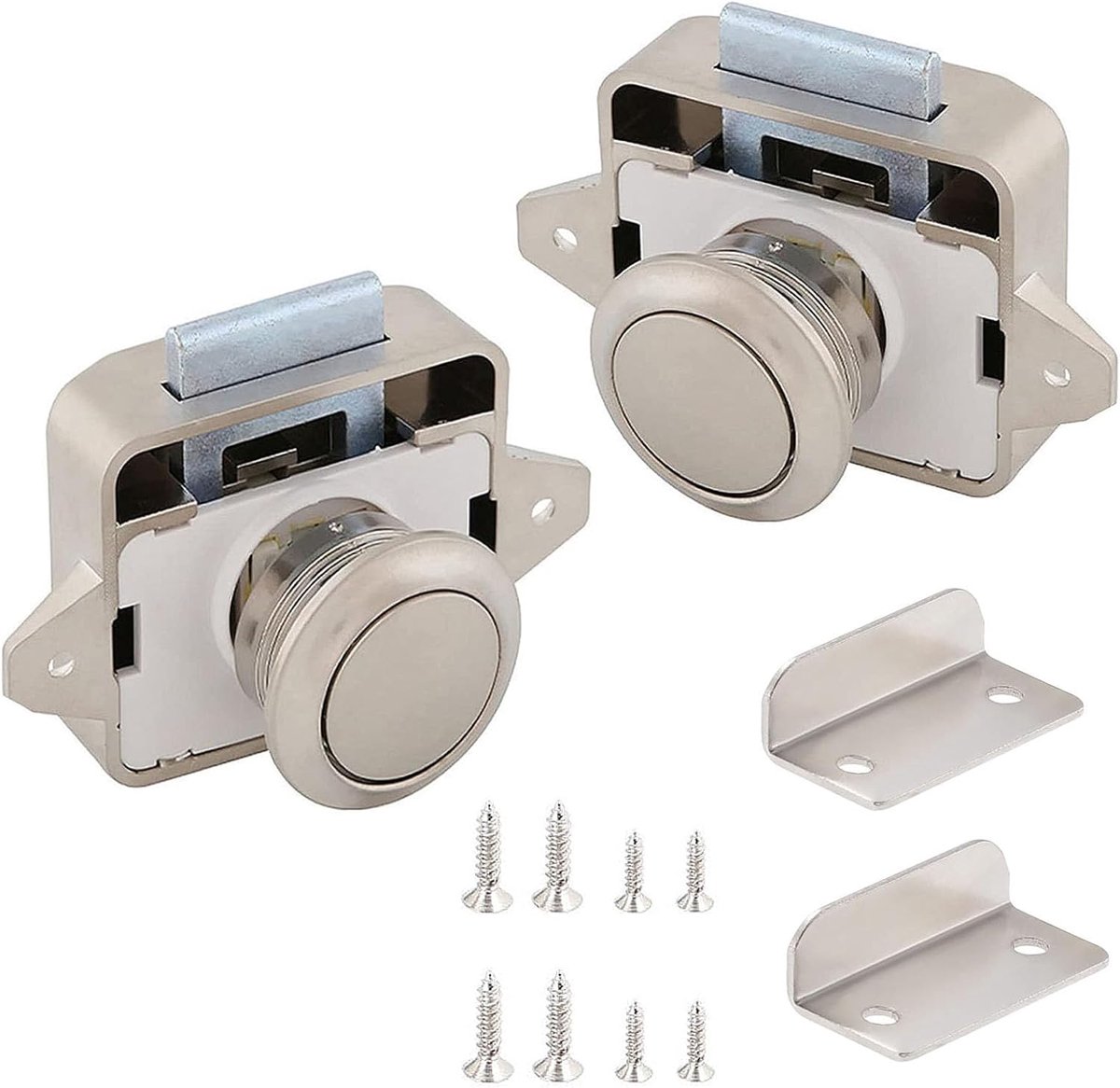 Push button lock 14-16mm - hoogwaardig zinklegering - gemakkelijk te installeren - ideaal voor campers - ShopVlot